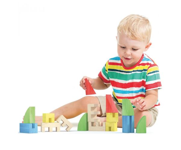 Quercetti: ToyTown Basic 15db-os fa építőjáték
