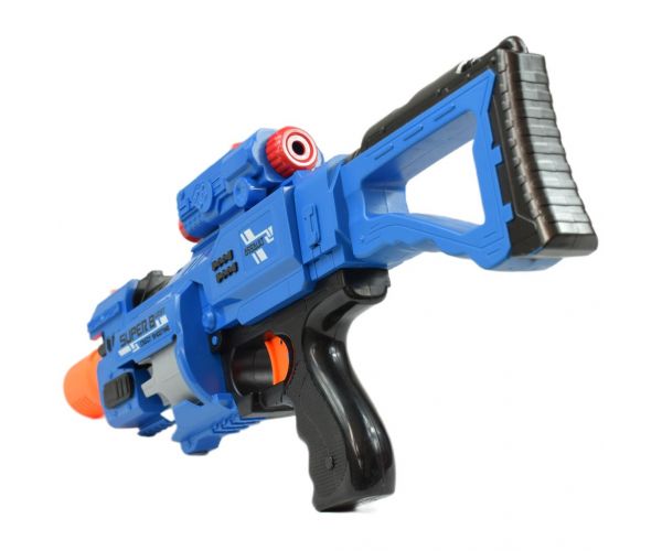 Rapid Launcher: Elektromos forgótáras szivacslövő fegyver 20db tölténnyel 49cm