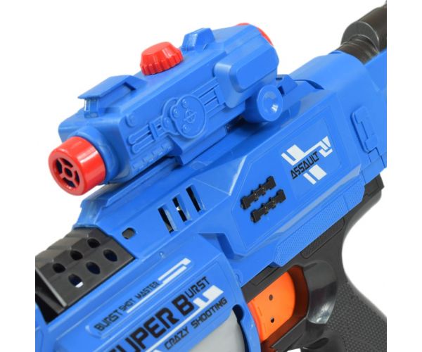 Rapid Launcher: Elektromos forgótáras szivacslövő fegyver 20db tölténnyel 49cm
