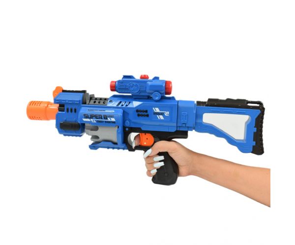 Rapid Launcher: Elektromos forgótáras szivacslövő fegyver 20db tölténnyel 49cm