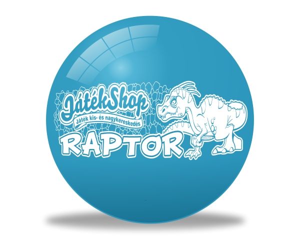 Raptor dinoszauruszos kék gumilabda 22cm-es