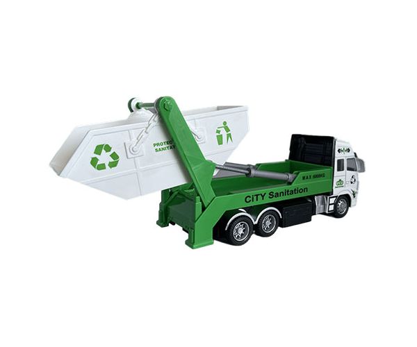 RC Távirányítós hulladék vagy konténer szállító teherautó fénnyel 27MHz 1/36 20cm kétféle változatban