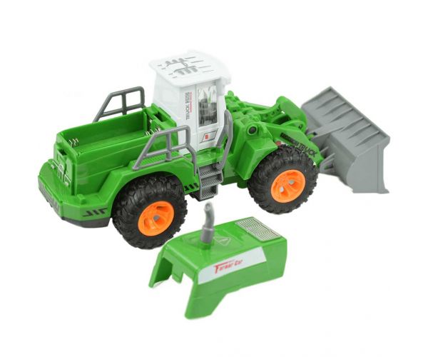 RC Távirányítós homlokrakodó farm munkagép fényeffektekkel 1/30-as méretarányban 20cm