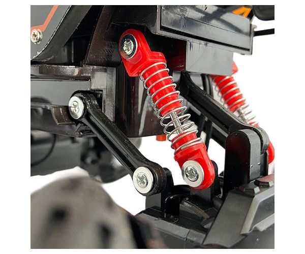 RC Távirányítós oldalirányban mozgatható Cross Country Jeep rugós felfüggesztéssel és fényeffektekkel 21cm 2,4 GHz