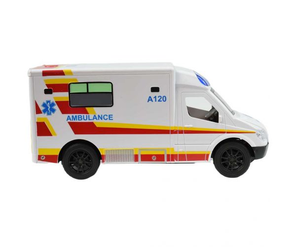 RC Távirányítós fehér Ambulance mentőautó fényeffektekkel 2,4GHz 1/12-es méretarány 30cm
