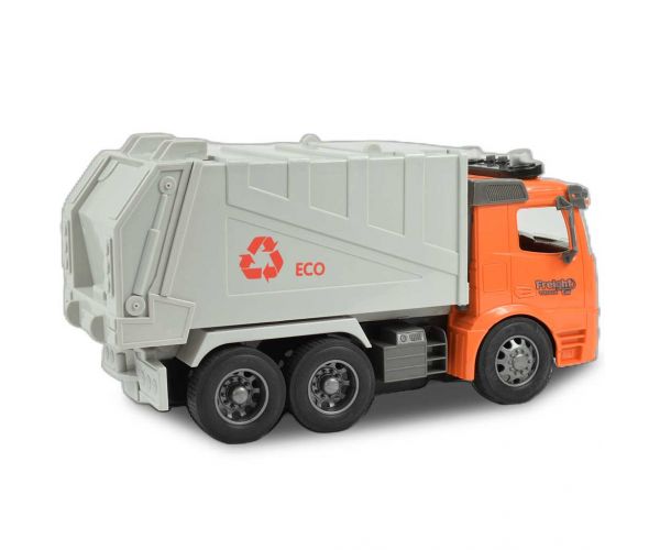 RC Távirányítós ECO szelektív hulladékgyűjtő kamion fény effektekkel 1/14-es méretarány 27MHz 30cm