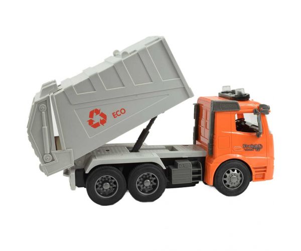 RC Távirányítós ECO szelektív hulladékgyűjtő kamion fény effektekkel 1/14-es méretarány 27MHz 30cm