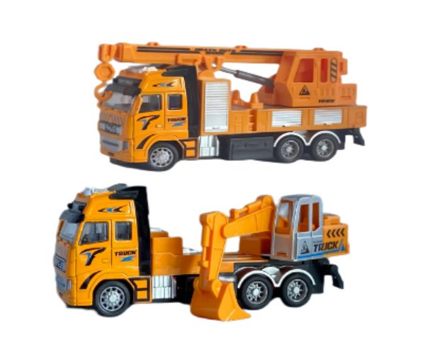 RC Távirányítós építőipari markoló vagy daruskocsi munkagép fénnyel kétféle változatban 27MHz 1/36-os méretarány 20cm