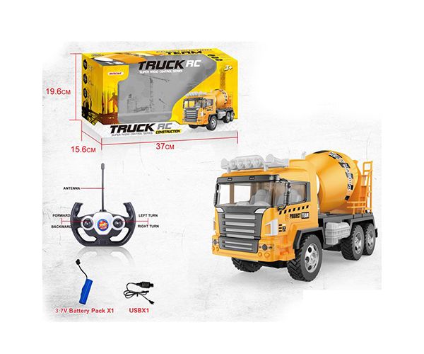 RC Betonkeverős mixer távirányítós teherautó fényekkel 1/18