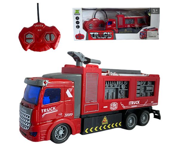 RC Távirányítós tűzoltó autó fényeffektekkel 1/48-as méretarányban 19cm