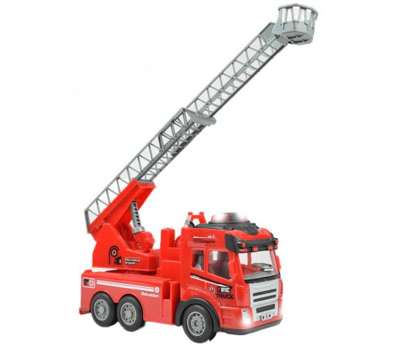 RC Távirányítós emelőkosaras tűzoltóautó fényeffektekkel 1/48-as méretarány 27 MHz 20cm