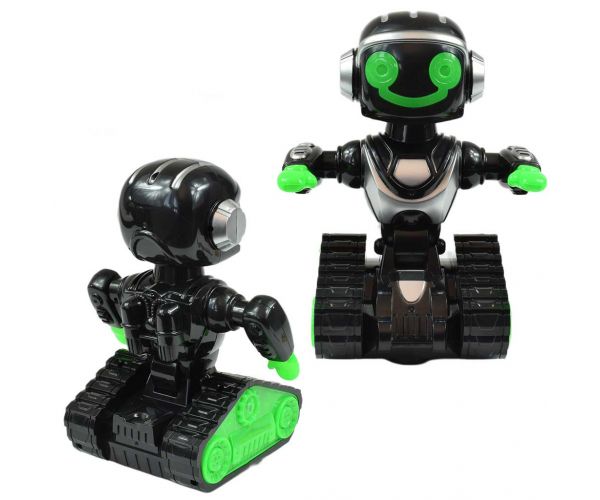 RC Interaktív távirányítós MacroBot fekete-zöld színben fénnyel és hanggal 20cm