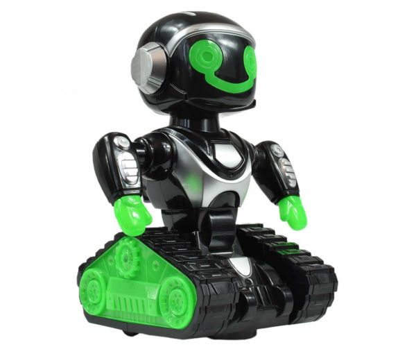 RC Interaktív távirányítós MacroBot fekete-zöld színben fénnyel és hanggal 20cm