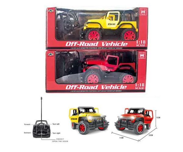 RC Jeep Wrangler távirányítós terepjáró két színváltozatban 1/18