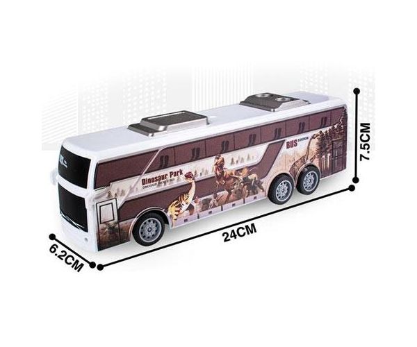RC Távirányítós Jurassic City Busz fénnyel 27MHz 1/32-es méretarány 25cm