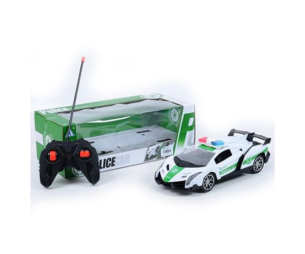 RC Távirányítós rendőrségi Lamborghini sportkocsi fényeffektekkel 1/16-os méretarány