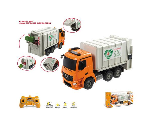 RC Mercedes Arocs távirányítós kukás autó 1:20 fénnyel és hanggal 2,4GHz