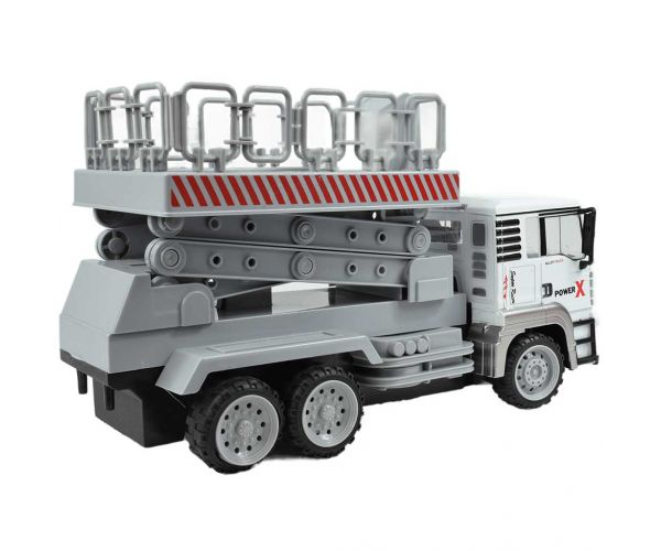 RC Távirányítós fém fülkés emelőkosaras teherautó fényeffektekkel 27MHz 1/12-es méretarány 32cm