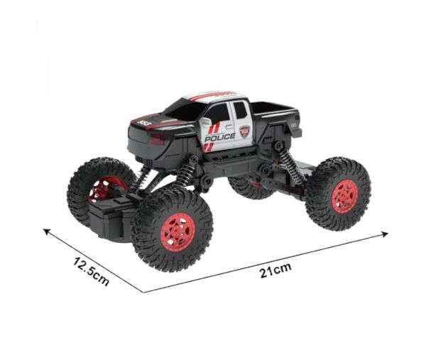 RC Távirányítós 4WD rendőrségi hegymászó autó 1/18-as méretarány 21cm