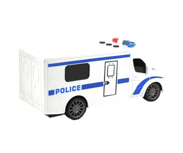 RC Távirányítós rendőr kisbusz fény és hang effektekkel 1/24-es méretarány 20cm