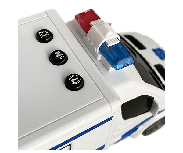 RC Távirányítós rendőr kisbusz fény és hang effektekkel 1:18-as méretarány 20cm