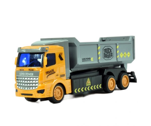 RC Távirányítós billencs építőipari kamion fénnyel 1/48 27MHz 20cm