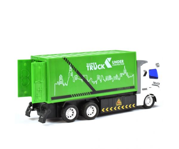 RC Távirányítós hulladékszállító teherautó fénnyel 1/48 27MHz 20cm