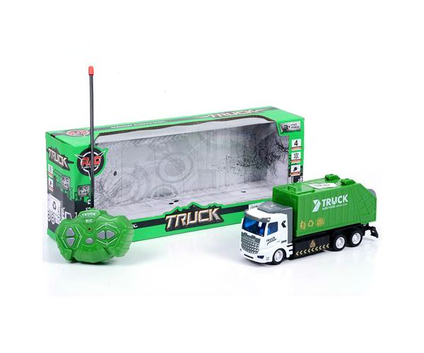 RC Távirányítós hulladék szállító teherautó fényeffektekkel 1/48-as méretarány 18cm