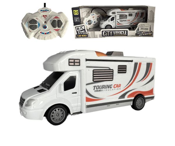RC Távirányítós Touring Car lakóautó fénnyel 27MHz 1/32-es méretarány 25cm