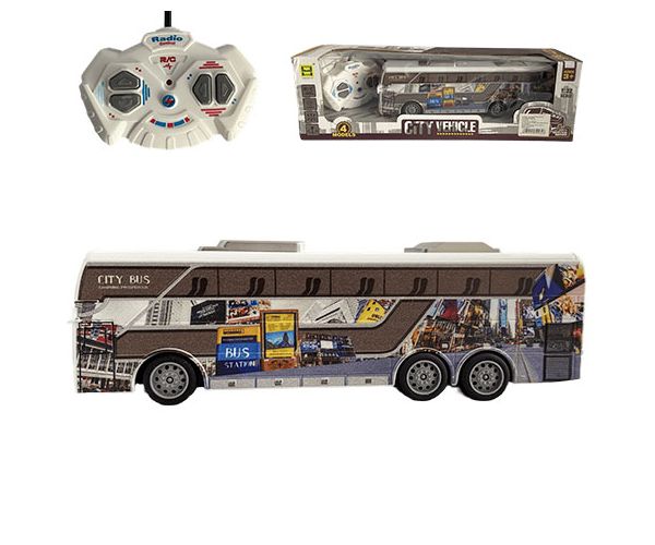 RC Távirányítós Travel City Busz fénnyel 27MHz 1/32-es méretarány 25cm