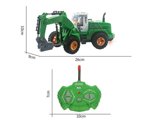 RC Truck zöld távirányítós munkagép 1/30 27MHz