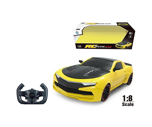 RC Távirányítós XXL Chevrolet Camaro sárga-fekete sportautó 1:8-as méretarányban