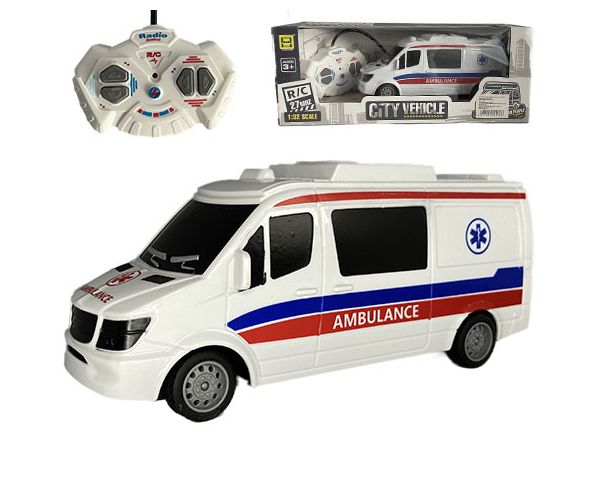 RC Távirányítós mentőautó fénnyel 27MHz 1/32-es méretarány 25cm