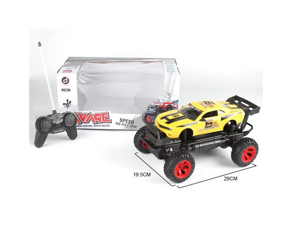 RC Off-Road távirányítós sárga Camaro fénnyel 27 MHz 29cm 1/14-es méretarány