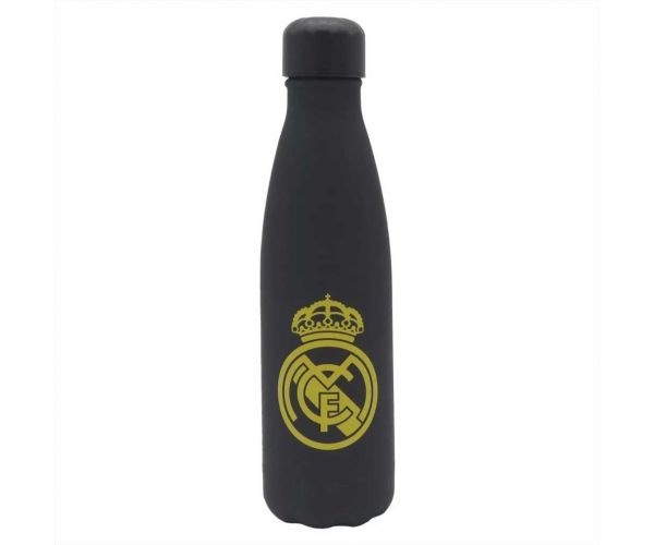 Real Madrid Rozsdamentes duplafalú fekete-arany acél kulacs 500ml-es