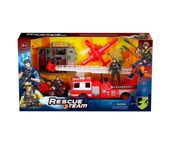Rescue Team tűzoltósági játékszett figurákkal