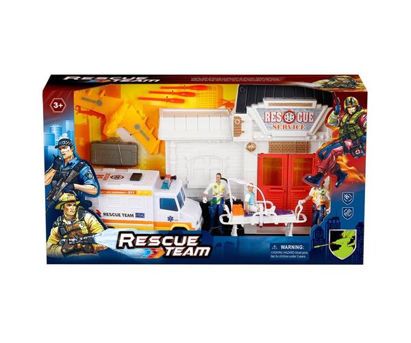 Rescue Team mentős játékszett figurákkal