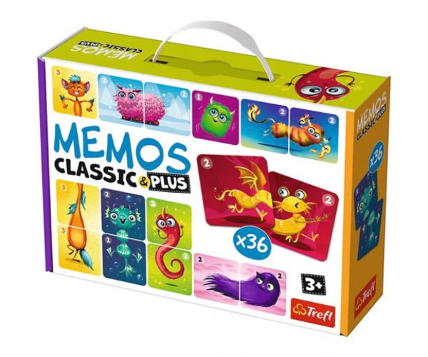 Aranyos szörnyetegek Classic & Plus memória játék 36db-os - Trefl