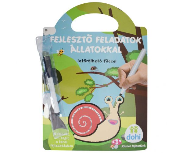 Fejlesztő feladatok állatokkal letörölhető filccel - D-Toys