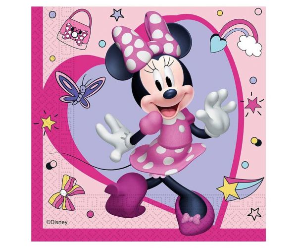 Minnie egér mintás rózsaszín 2 rétegű papírszalvéta 20db-os csomag