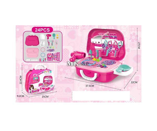Pink 24 db-os szépség szett bőröndben kiegészítőkkel