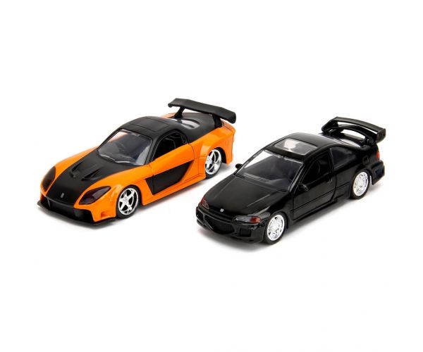 Halálos Iramban: Legacy Series Han’s Mazda RX-7 & Heist Honda Civic fém autómodell szett 1/32 - Jada Toys