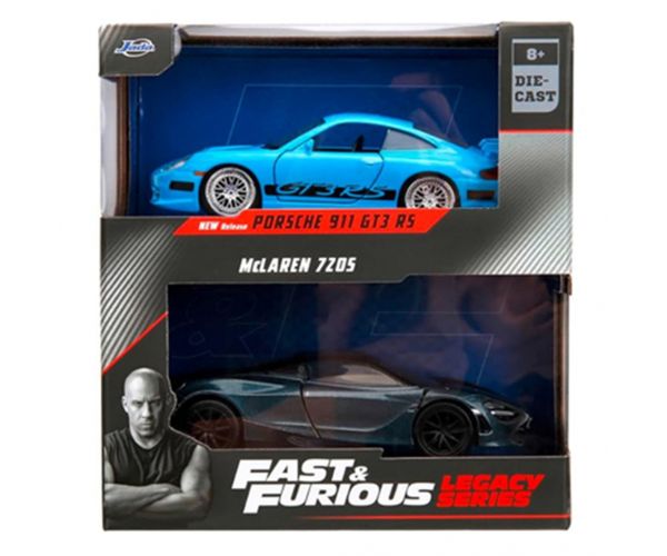 Halálos iramban: Porsche 911 GT3 RS és McLaren 720S 2db-os csomag 1/32 méretarányban - Jada Toys