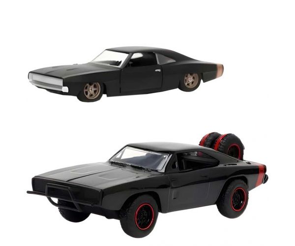 Halálos iramban: Dom Toretto Dodge Charger R/T 1970 &  Dodge Charger Widebody 1968 fém kisautója 2db-os csomag 1/32-es méretarány 13cm- Jada Toys