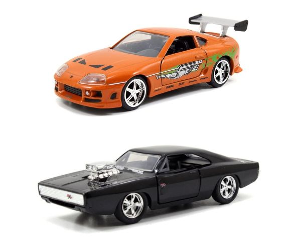 Halálos iramban: Twin Pack Dodge Charger R/T és Toyota Supra fém járgányok dupla csomag 1/32 - Simba Toys