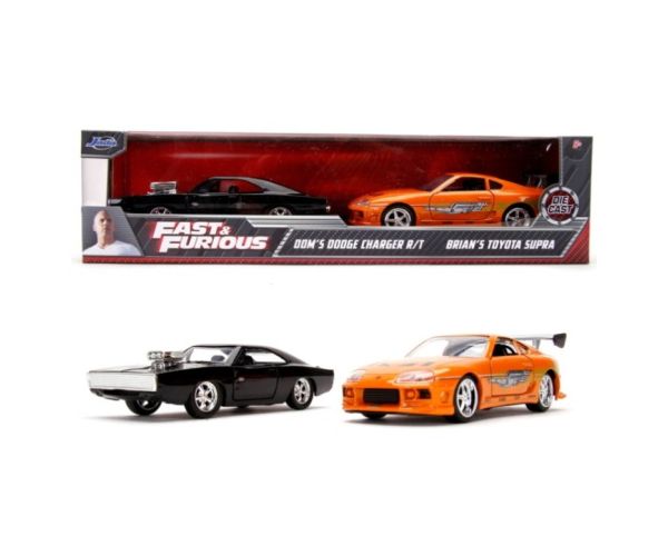 Halálos iramban: Twin Pack Dodge Charger R/T és Toyota Supra fém járgányok dupla csomag 1/32 - Simba Toys