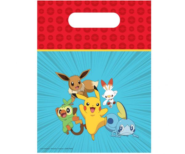 Pokémon műanyag ajándéktáska 6db-os szett