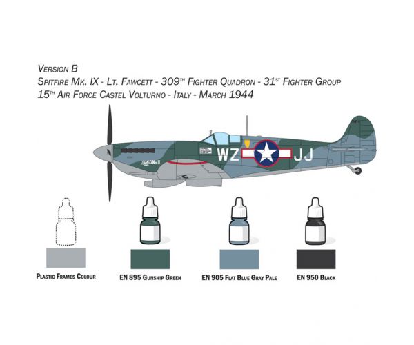 Italeri 1/72 Spitfire Mk. IX repülőgép makett szett