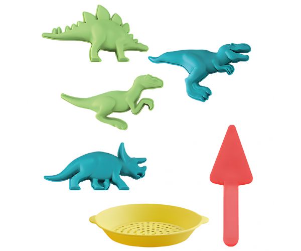 Dinoszauruszos homokozó szett szitával