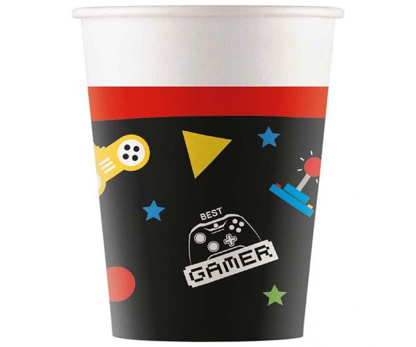 Gamer mintás papírpohár 8db-os szett 200ml